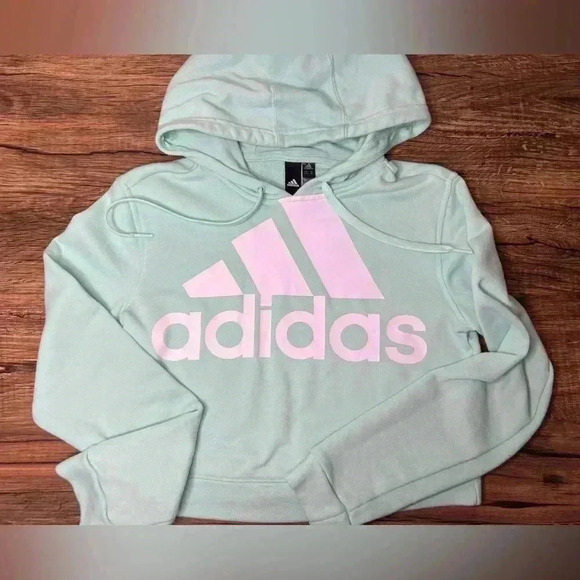 Adidas Mint Crop Sweater with Hoodie - Picture 1 of 4